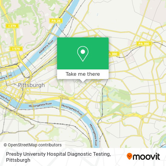 Presby University Hospital Diagnostic Testing map