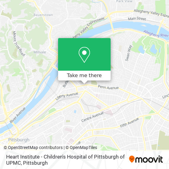Mapa de Heart Institute - Children's Hospital of Pittsburgh of UPMC