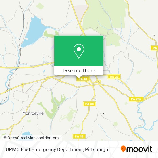 Mapa de UPMC East Emergency Department