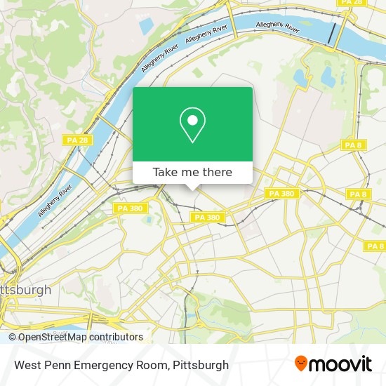 West Penn Emergency Room map