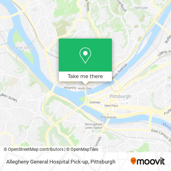 Allegheny General Hospital Pick-up map