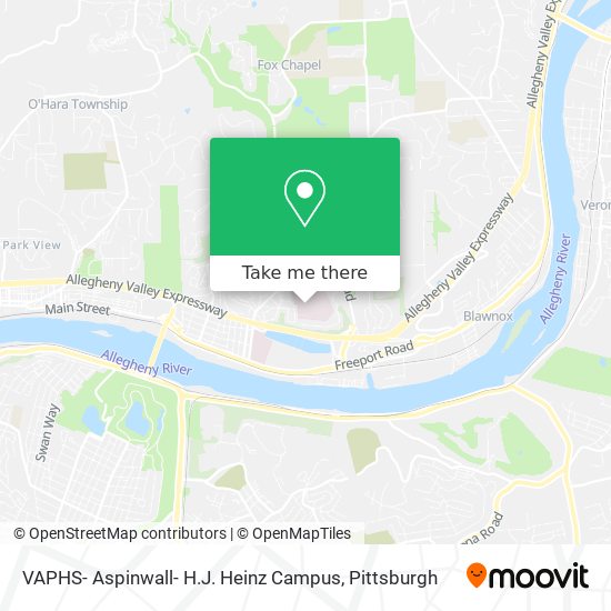 Mapa de VAPHS- Aspinwall- H.J. Heinz Campus