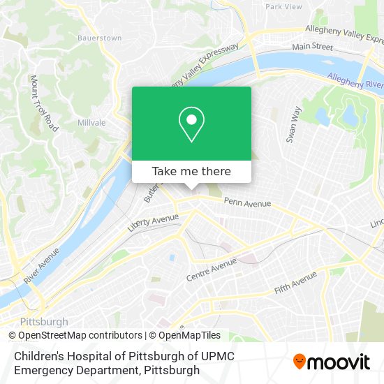 Children's Hospital of Pittsburgh of UPMC Emergency Department map