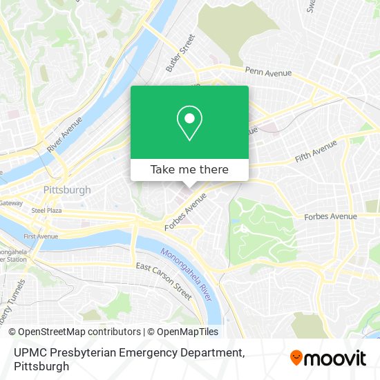 UPMC Presbyterian Emergency Department map