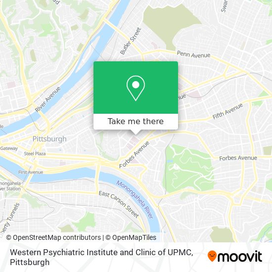 Western Psychiatric Institute and Clinic of UPMC map