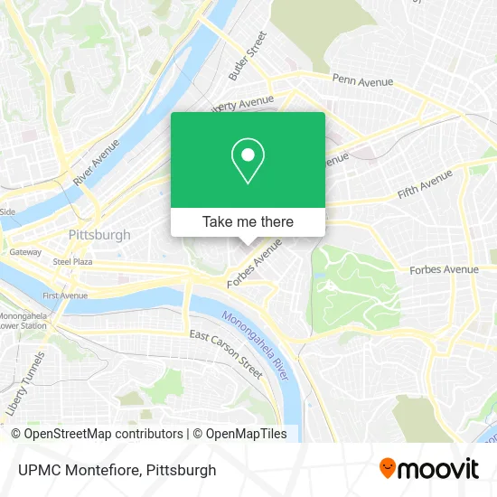 UPMC Montefiore map