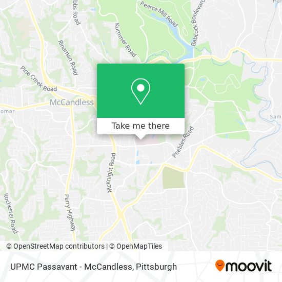 UPMC Passavant - McCandless map