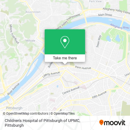 Mapa de Children's Hospital of Pittsburgh of UPMC