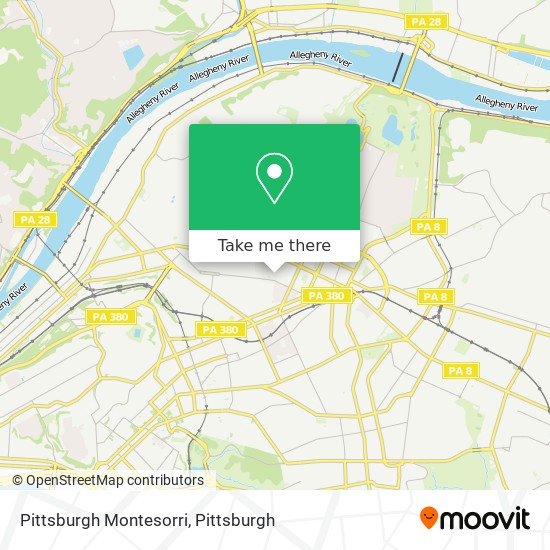 Mapa de Pittsburgh Montesorri