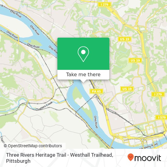Three Rivers Heritage Trail - Westhall Trailhead map
