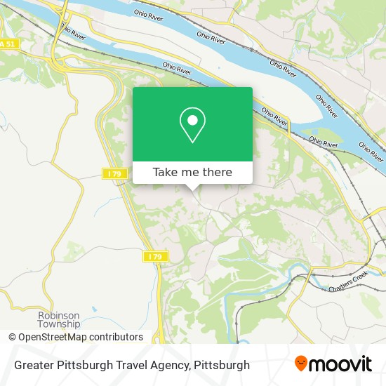 Greater Pittsburgh Travel Agency map