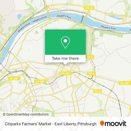 Mapa de Citiparks Farmers' Market - East Liberty