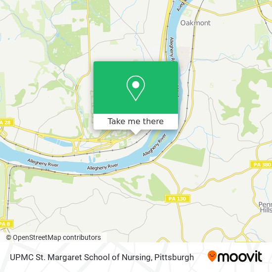 UPMC St. Margaret School of Nursing map