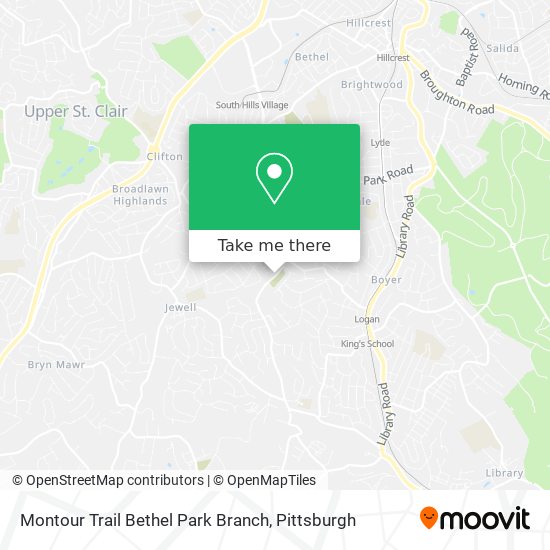 Mapa de Montour Trail Bethel Park Branch
