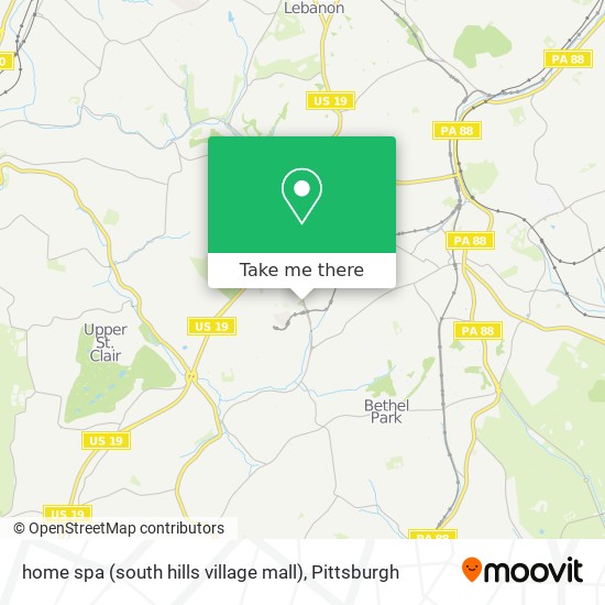 Mapa de home spa (south hills village mall)