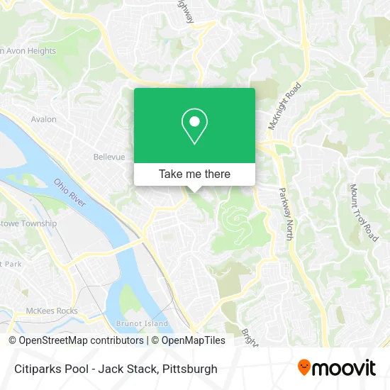 Citiparks Pool - Jack Stack map