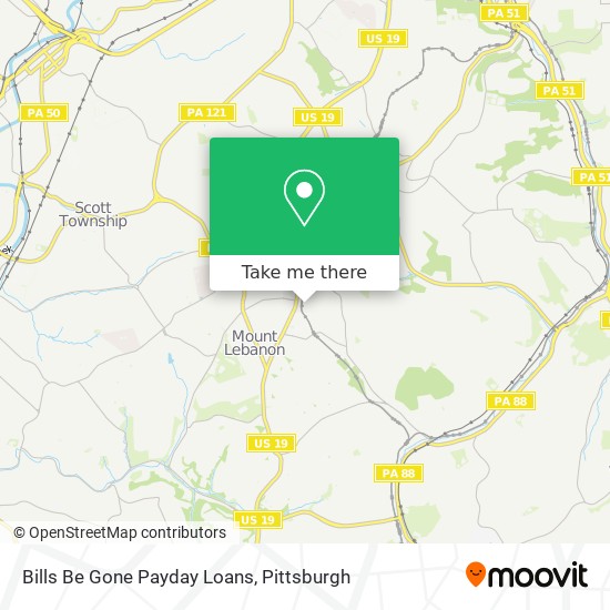 Bills Be Gone Payday Loans map