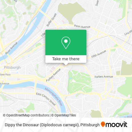 Dippy the Dinosaur (Diplodocus carnegii) map