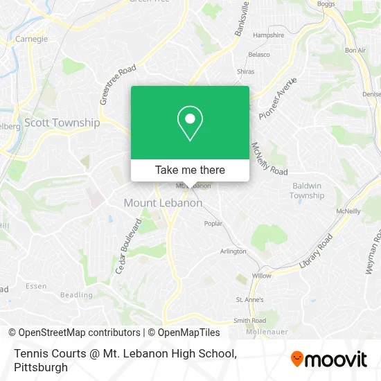 Tennis Courts @ Mt. Lebanon High School map