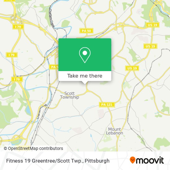 Mapa de Fitness 19 Greentree / Scott Twp.