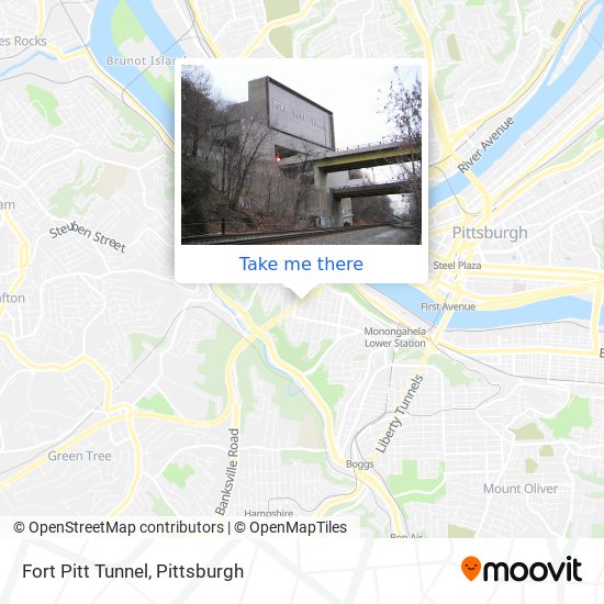 Fort Pitt Tunnel map