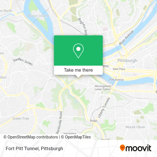 Fort Pitt Tunnel map