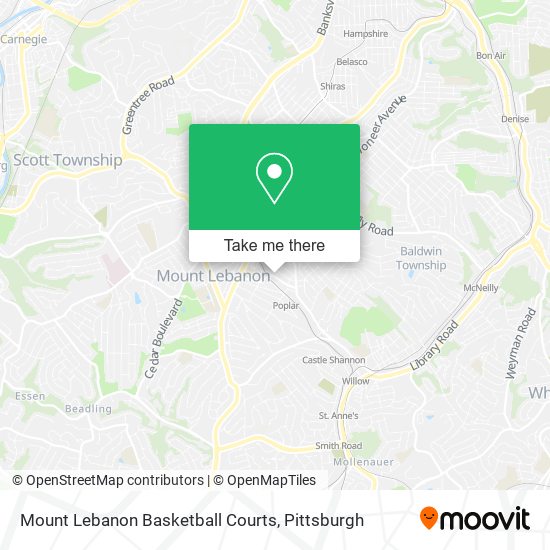 Mapa de Mount Lebanon Basketball Courts
