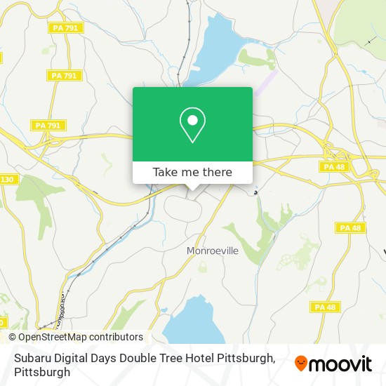 Mapa de Subaru Digital Days Double Tree Hotel Pittsburgh