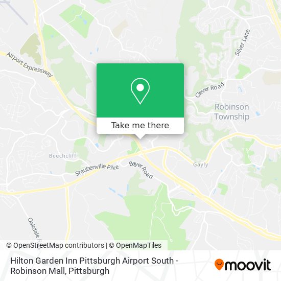 Mapa de Hilton Garden Inn Pittsburgh Airport South - Robinson Mall
