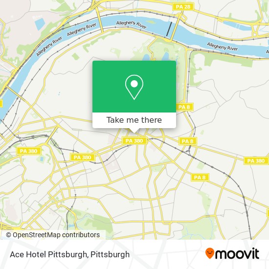 Mapa de Ace Hotel Pittsburgh
