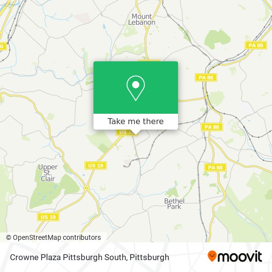 Crowne Plaza Pittsburgh South map