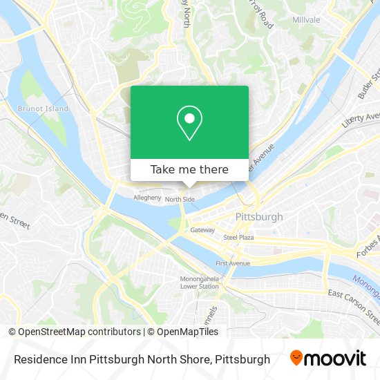 Residence Inn Pittsburgh North Shore map
