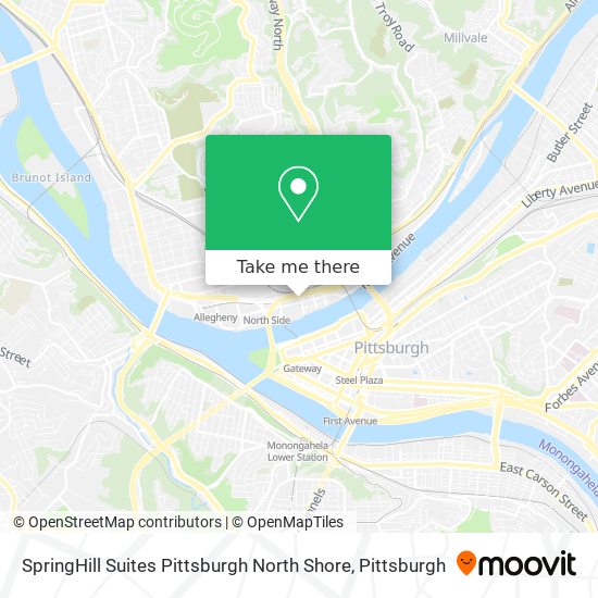 SpringHill Suites Pittsburgh North Shore map