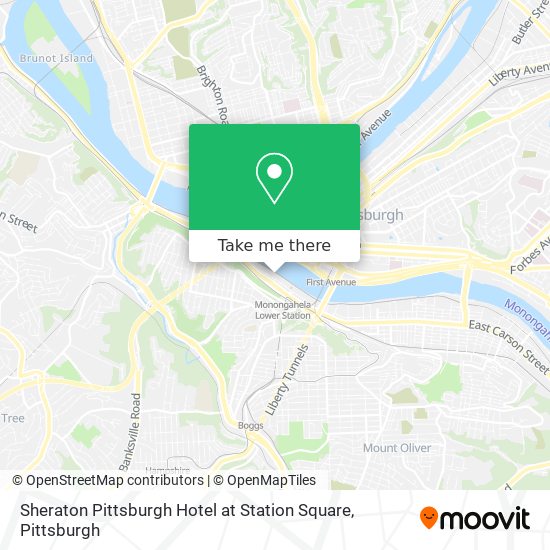 Sheraton Pittsburgh Hotel at Station Square map