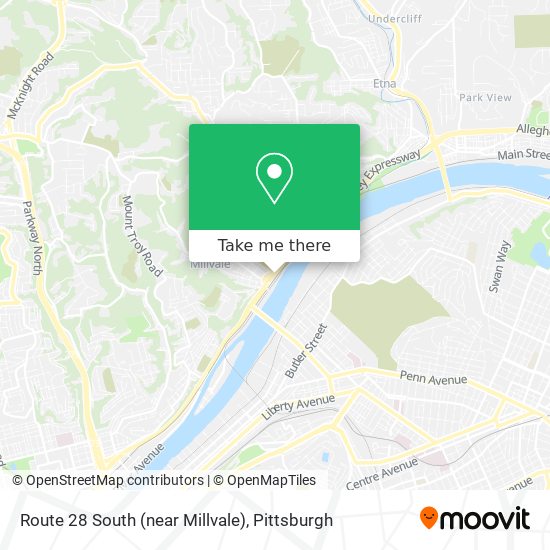 Route 28 South (near Millvale) map