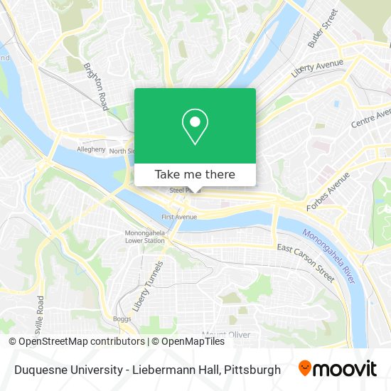 Mapa de Duquesne University - Liebermann Hall