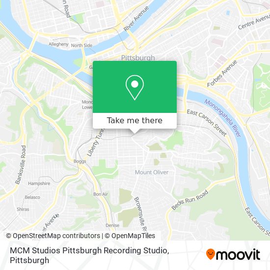 MCM Studios Pittsburgh Recording Studio map