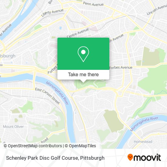 Mapa de Schenley Park Disc Golf Course