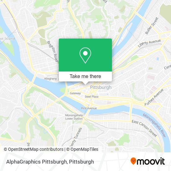 Mapa de AlphaGraphics Pittsburgh