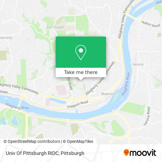 Univ Of Pittsburgh RIDC map