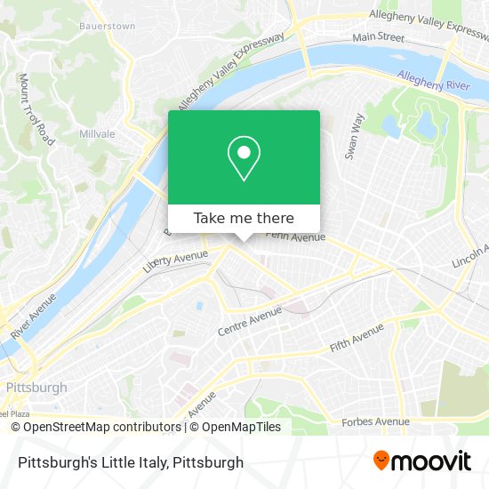 Mapa de Pittsburgh's Little Italy