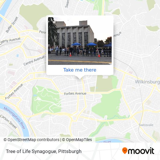 Tree of Life Synagogue map