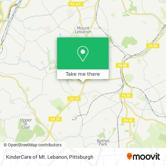 KinderCare of Mt. Lebanon map