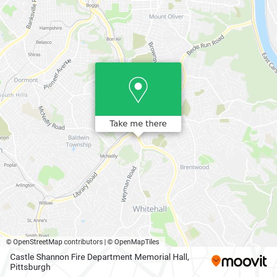 Castle Shannon Fire Department Memorial Hall map