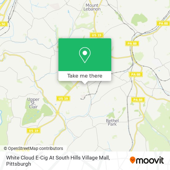 Mapa de White Cloud E-Cig At South Hills Village Mall