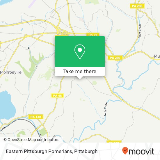Eastern Pittsburgh Pomerians map