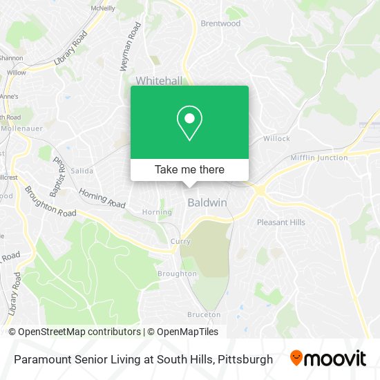 Paramount Senior Living at South Hills map