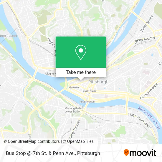 Mapa de Bus Stop @ 7th St. & Penn Ave.