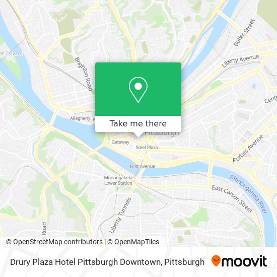 Mapa de Drury Plaza Hotel Pittsburgh Downtown