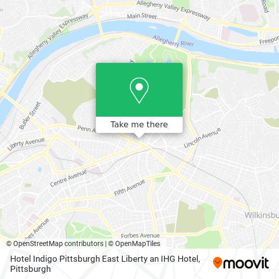 Mapa de Hotel Indigo Pittsburgh East Liberty an IHG Hotel